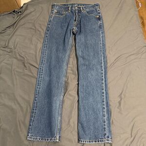 Levi's 505 Jeans Mens 30x32 Blue Regular Fit Straight Leg Medium Wash Denim